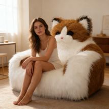 Aufblasbares Katzen-Sofa-Kostüm, Maskottchen, faltbar, abnehmbar, niedliches Cartoon-Sofa, flauschig, faules Sofa, Bodensitz, Plüsch, für Weihnachtsgeschenke