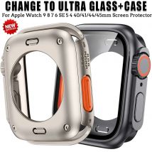 Custodia protettiva per schermo per Apple Watch 45mm 44mm 40mm 41mm Custodia rigida per paraurti anteriore posteriore per PC iwatch 9 8 7 SE 6 5 4 Cambia in Ultra