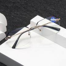 Neue rahmenlose, kantenschnittene Lesebrille, Anti-Blaulicht-Brille, modisch, hochauflösend für Menschen mittleren Alters und ältere Menschen
