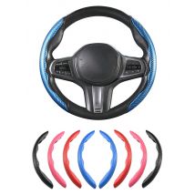 2PCS Carbon Fiber Look Universal Car Steering Wheel Booster Cover Non-Slip Auto Interior Decoration Accessories for Auto Deco