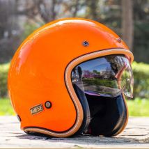 Jethelm DOT Jethelm für Männer Frauen Retro 3/4 Motorradhelme Vintage Cafe Racer Halbgesichtshelm Capacete De Moto