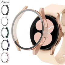 Szkło + etui do zegarka Samsung Galaxy 4 44mm 40mm akcesoria PC wszechstronna osłona zderzaka