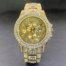 MISSFOX Orologio di moda per uomo Data automatica Hip Hop lced Diamond Orologio da polso al quarzo di lusso impermeabile Uomo Rolej Vendita calda 2025