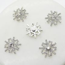 TYNUOMI 10pc 21mm Silver Rhinestone Button Wedding Decoration Flatback Clothing Metal Scrapbooking Crafts Accessories