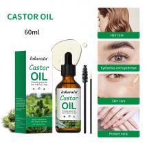 60 ml Haar-Augenwimpern, Augenbrauen, feuchtigkeitsspendendes Massageöl für Aromatherapie, Rizinusöl, 100 % rein, stimuliert das Wachstum für die Hautpflege