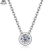 AnuJewel 4mm 0.3ct D colore Moissanite taglio brillante rotondo 18 carati placcato oro 45cm 925 collane in argento Sterling all'ingrosso