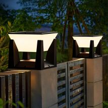 Solar Zaun Deck Kappe Lampe Outdoor Solar Post Säule Lichter Wasserdichte Landschaft Säule Beleuchtung für Flache Oberfläche Terrasse Hof Gard