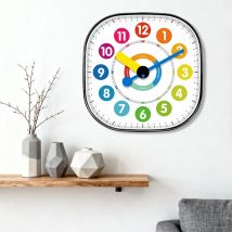 Quadratische 12-Zoll-Wanduhr mit Quarzwerk, frühe Bildung, Wanduhr, Zeitmanagement, elegante Dekoration für Zuhause und Büro
