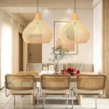 Paralume in rattan Paralume regolabile per lampadario vintage da fattoria per lampadari e lampade a sospensione per la decorazione domestica