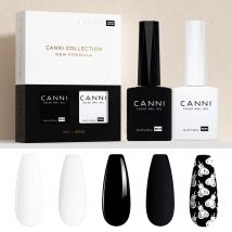 CANNI 9ml Nero Bianco HEMA TPO LIBERO Gel Vernice Colore di Alta Qualità di Lunga Durata Soak Off Neon UV Lampada A LED Polimerizzazione Gel Per Unghie