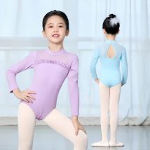 Mädchen Ballett Trikots Langarm Tanz Trikot Rollkragen Gymnastic Body Rückenfreie Ballerina Outfits Kleinkind Komfort Trikot