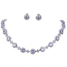 SUGO Classic Hot Sale 5 Colors Options High Quality Round Zirconia Jewelry Sets for Elegant Women Wedding Dress Accessories