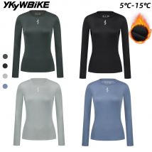 YKYWBIKE Women Cycling Base Layer Bicycle Undershirt Winter Autumn Warm Long Sleeve Road Bike Shirt MTB Thermal Riding Jersey