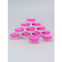 12 x 1g Pink-Purple Plastic Empty Jar Pot Travel Cosmetic Sample Makeup Face Cream Containers Nail Art Organizer Home Promotion