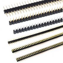 10 Stück 2,54 mm Loch-Buchsenleiste, runder Stift, gerade, ein-/zweireihig, optional, 1 x 40 P, 2 x 40 P, PH3 mm, einreihig, vergoldet