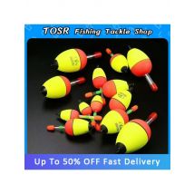 TOSR 5Pcs EVA Luminous Fishing Night Floats Light Stick Foam Plastic Bobber for Sea Rock Fishing Striking Float Accessories