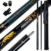 Hochwertiger Billard-Queue-Koffer aus Ahorn mit schwarzer Technologie, Carbon-Spray und 13 mm Spitze, PU-Ledergriff, ideales Geschenk für Pool-Enthusiasten