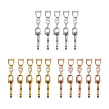 5x Bracelet Extender Clasp Fold Over Necklace Extenders Crystal Rhinestone Extender Plated Extension Clasps for Jewelry
