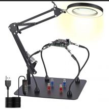 10-fache LED-Lupe mit Magnetfuß, 3 Farbmodi, verstellbare Lötstation mit Ständer für die Reparatur von Elektronik/Schmuck