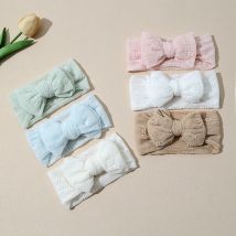 3 teile/satz Baby Mädchen Stirnband Doppel Mesh Bögen Haarband Weiche Turban Schöne Bogen Kinder Headwear Haar Zubehör für Neugeborene