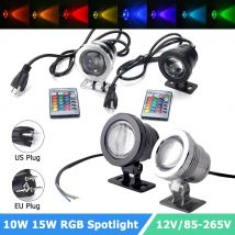 Faretto LED RGB impermeabile 10W 15W proiettore LED subacqueo per fontana piscina acquario 85-265V spina ue/usa lampada da giardino per esterni