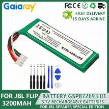 Top 3,7 V Akku für JBL Flip 4 3200 mAh wiederaufladbare Batterien GSP 872693   01 für JBL Speaker Special Edition Lithium-Akku