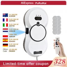 Robot Lavavetri PuRuiKai, Robot Pulitore per Finestre 5600Pa, Telecomando, 3 Modalità di Pulizia, Monitoraggio Intelligente dei Bordi