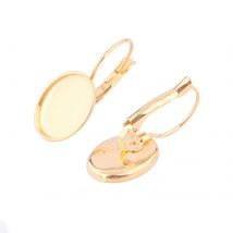 10 Stück Edelstahl vergoldet Leverback Ohrring Basisrohlinge passend für 10 x 14 mm ovale Cabochon-Ohrringe Lünettenfassungen Diy-Ergebnisse