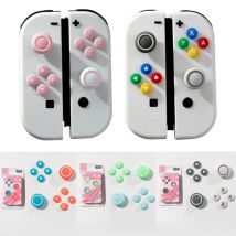 Nuovo Design Del Silicone Morbido D-pad Pulsante Croce ABXY Chiave Adesivo Custodia Della Pelle Per Interruttore Oled NS Joy-con Thumb Stick Grip Cap copertura