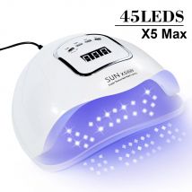 Lampada UV professionale per nail art Asciugatrice per unghie 45LED con 4 timer e luce di asciugatura con sensore automatico per strumenti per unghie polimerizzanti per smalto gel