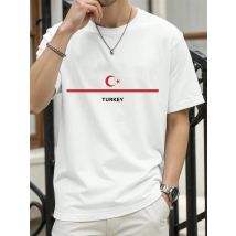Turkey National Flag Printed Men T Shirts Hip Hop All-Match T-Shirt Cotton Summer Clothes Casual Oversize Trendy Sportswear