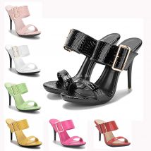 2025Damen Sandalen Offene spitze High Heels Schuhe Schnalle Slipper Angepasst Damen Sommer Party Casual Pantoletten Schuhe