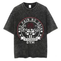 Anime Baki Gewaschen T-shirt Harajuku Sommer 100% Baumwolle Kurzarm Oversize Tees Vintage Streetwear Baki Hanma Print T-Shirt