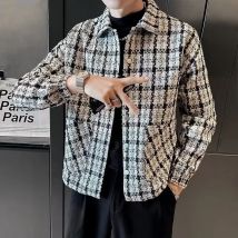 Man Plaid Coat Winter Sales of Jacket for Men Wite Luxury Designer Cheap Sale High Quality Clothing Fashion 2025 Aesthetic Y2k