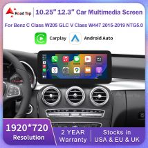 Pantalla inalámbrica Carplay Linux para Mercedes Benz W205 GLC A C V clase W447 CLA GLA 2015-2019 GPS con Android Auto Multimedia para coche