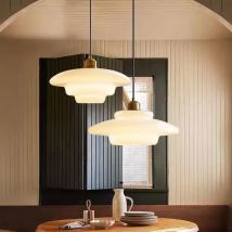 Nordic Creme Wind Glas Anhänger Licht Kunst Dekorative Hängen Lampe Für Küche Insel Esszimmer Nacht Moderne LED E27 Leuchte