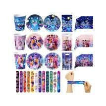 K-Ppop Demon Hunter Party Favor Disposable Tableware Set Backdrop Banner Slap Bracelets Baby shower Birthday Christmas Gift