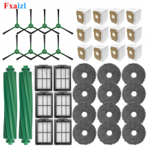 Zestaw akcesoriów do robota sprzątającego Irobot Roomba Plus 405 Combo/505 Combo: szczotki główne, szczotki boczne, mopy, filtry, worki na kurz.