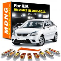 MDNG 8Pcs Canbus LED Interior License Plate Light Kit For Kia Rio 2 MK2 JB 2006-2008 2009 2010 2011 Map Reading Trunk Dome Lamp