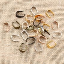50 teile/los Stianless Eisen Anhänger Clips Prise Bail Spangen Schnalle Charme Halskette Haken Connector Für DIY Schmuck Machen Cameo Tray