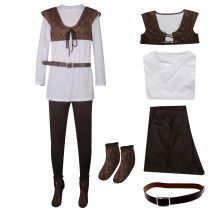 Disfraz de Shrek para hombre, camisa, chaleco, pantalones, conjunto completo, traje de Halloween