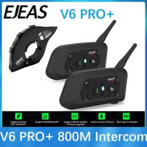 EJEAS V6 PRO +/PLUS kask motocyklowy zestaw słuchawkowy z interkomem Bluetooth z komunikatorem 800M BT dla 6 zawodników wodoodporny