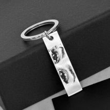 Maßgeschneiderte Augen Foto Paar Schlüsselanhänger Laser gravierte Augen Foto Schlüsselanhänger Edelstahl Schmuck Geschenke für Liebhaber Frau