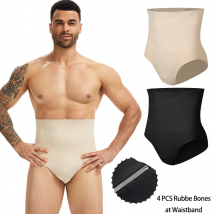 Männer Hohe Taille Kurze 4 Knochen Unterstützung Shapewear Höschen Bauch-steuer Abnehmen Butt Lifter 3D Beutel Body Shaper Weiche Unterwäsche