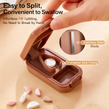 Portable Multiple Pill Cutter with Storage Box Pill Crusher Adjustable Pill Splitter Safe Stainless Steel Cutting Blade