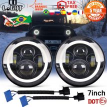 CO LIGHT-Anillo de luz ámbar tipo ojo de ángel para coche Niva Lada, faros led de circulación diurna de 7 pulgadas, con haz de ángulo bajo y alto de 50W y 30W, de 12V y 24V, compatible con modelo