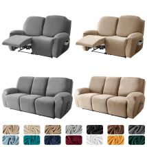 Funda de sofá reclinable elástica de terciopelo de 1/2/3 plazas, funda para sillón relajante, Protector elástico para sofá reclinable todo incluido