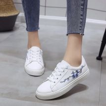 Schuhe Frauen laufen Frühling Herbst Mode weiß atmungsaktiv bestickte Blume Schnürung lässig Komfort Turnschuhe Zapatos de Mujer