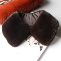 Mink Fur Collar Men's Square Neck Warmer Fashion Real Fur Black Brown Collar Natural Mink Fur Collar For Coat Jacket Winter