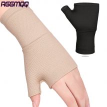 1 Paar Arthritis-Kompressionshandschuhe – Karpaltunnellinderung zum Tippen und täglichen Gebrauch – atmungsaktive Unterstützung für Damen und Herren (Schwarz/Beige)